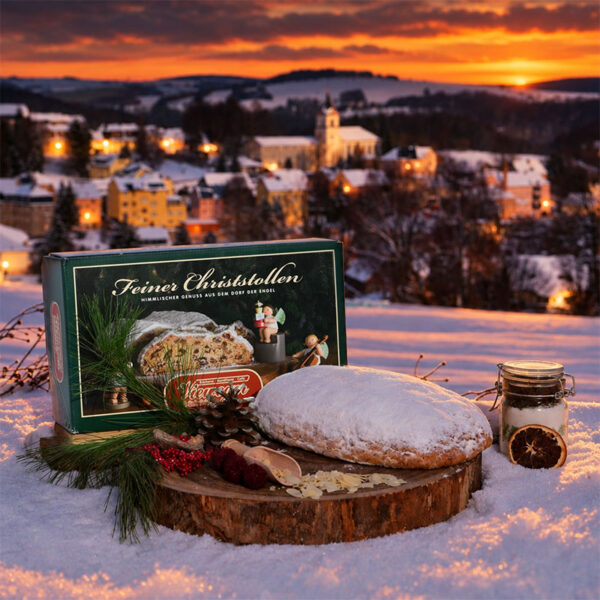 Butter-Mandelstollen gestrichen ganz Stollenkarton Wendt & Kühn 1000g