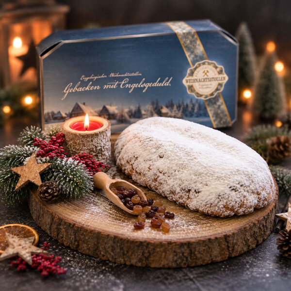 Butter Rosinenstollen - gestrichen ganz im Stollenkarton 1000g