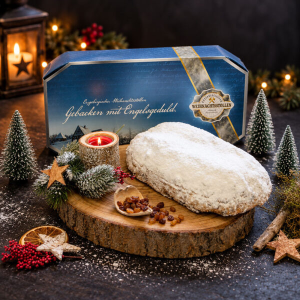 Butter Rosinenstollen - gestrichen ganz im Stollenkarton 1500g
