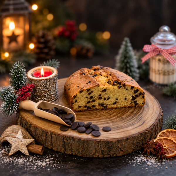 Butter-Stollen mit Schokotropfen - ungestrichen halb
